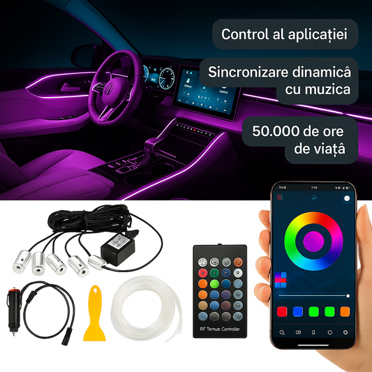 Lumini Ambientale LED RGB pentru Mașină