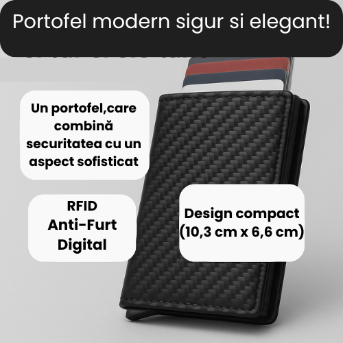 Portofel Automatizat pentru 7 Carduri și Cash cu Buton de Ejectare